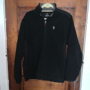 black fleece jacket